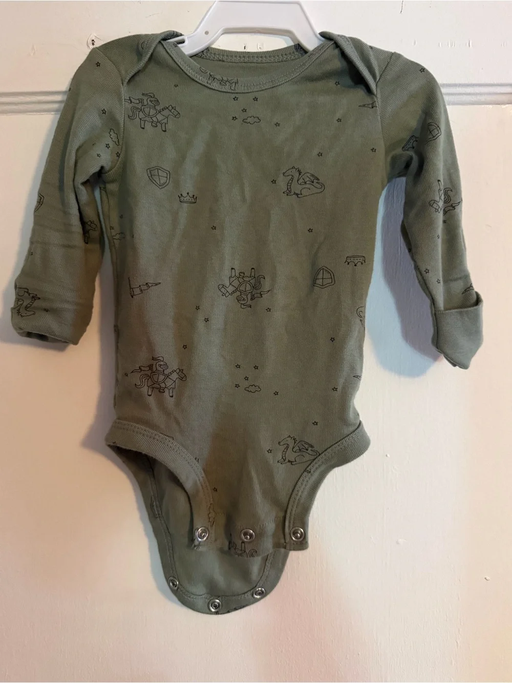 Green Dragon Appliqué Baby set